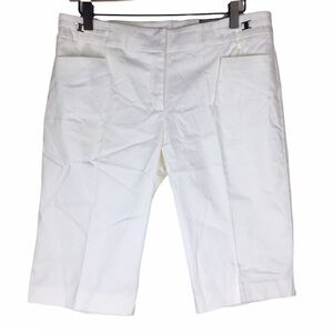 NY&CO The Bermuda City Shorts Chino Sateen White Stretch Minimalist Size 8 NWT